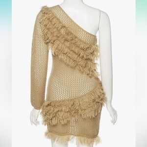 Knit Bodycon Faux Fur Dress